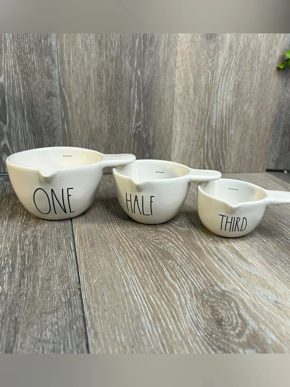 Rae Dunn Artisan Collection Nesting Measuring Cups 3-Piece Set Ivory Farmhouse